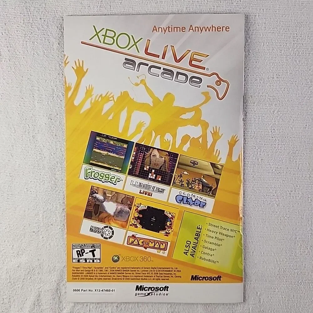 Game Live Arcade Unplugged Xbox 360 Microsoft 2006 Complete CD Manual Case